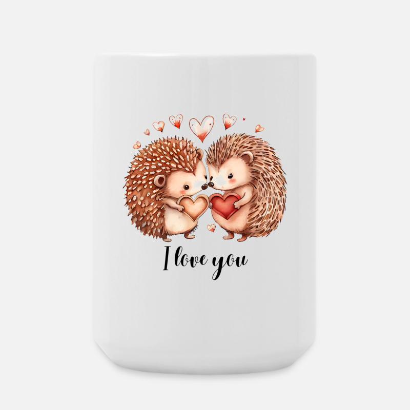 Loving hedgehogs - Large Mug 440 ml - white