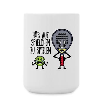 Freizeit Spieler Statement Padel Ball Schläger - Große Tasse 440 ml - Weiß - Vorne