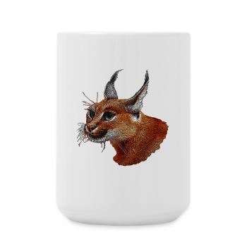 coole raubkatzen motive, karakal kopf - Große Tasse 440 ml - Weiß - Vorne