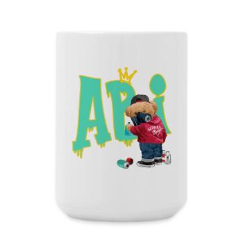 Graffiti Bär Street Hip Kunst Abitur Abi - Große Tasse 440 ml - Weiß - Vorne