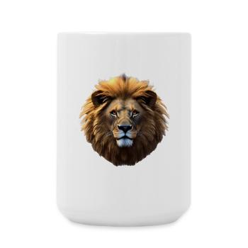 Lion, tête de lion - Grande tasse 440 ml - blanc - Devant