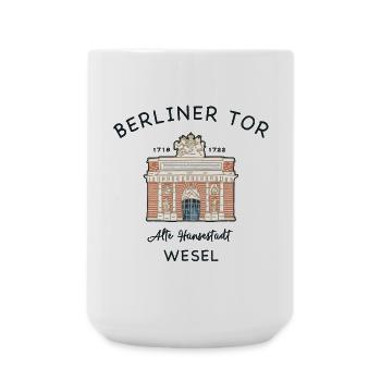 Wesel, Berliner Tor, kultiges Wahrzeichen - Große Tasse 440 ml - Weiß - Vorne