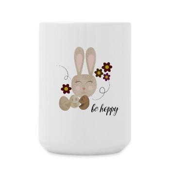 Design de lapin de Pâques Be Hoppy Cute - Grande tasse 440 ml - blanc - Devant