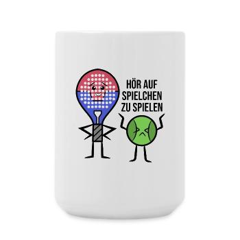 Padel Schläger Bälle Rückschlag Statement Tennis - Große Tasse 440 ml - Weiß - Vorne