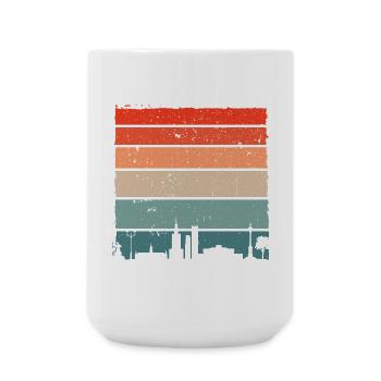 Sunset Skyline T-Shirt mit Farbverlauf - Große Tasse 440 ml - Weiß - Vorne