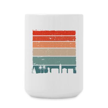 Sunset City Palms Retro Gradient - Large Mug 440 ml - white - Front