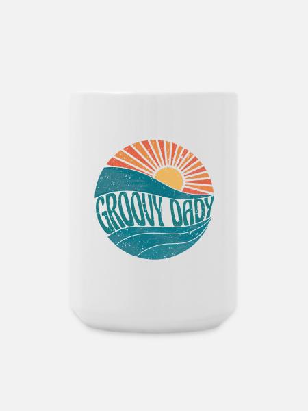 Vintage Retro Groovy Dady - Large Mug 440 ml - white