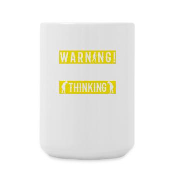 Warnung! Neandertaler denkender - Große Tasse 440 ml - Weiß - Vorne