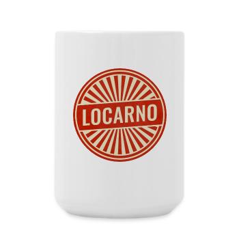 Locarno Vintage Rundlogo - Große Tasse 440 ml - Weiß - Vorne