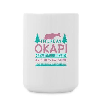 Okapi Wildgiraffen Design - Große Tasse 440 ml - Weiß - Vorne