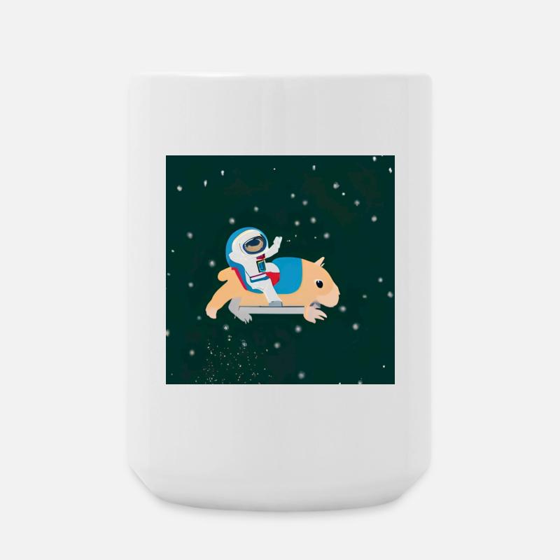 Astronaut on a space capybara - Large Mug 440 ml - white