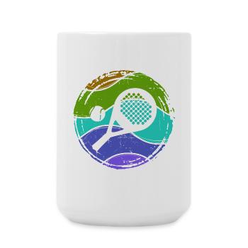 Padel tennis sport Balles de raquette - Grande tasse 440 ml - blanc - Devant