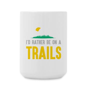 Berge - Ich bin lieber auf einem Trail - Große Tasse 440 ml - Weiß - Vorne