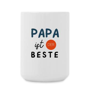 Geschenk Vatertag - Papa ist der Beste / Männertag - Große Tasse 440 ml - Weiß - Vorne