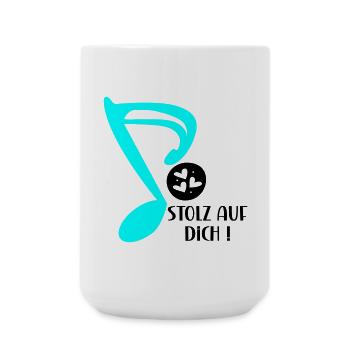 STOLZ AUF MUSIKERIN - MUSIKNOTE MUSIKINSTRUMENTE - Große Tasse 440 ml - Weiß - Vorne