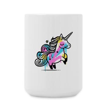 Illustration de licorne éclaboussure colorée - Grande tasse 440 ml - blanc - Devant