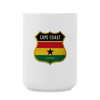 Cape Coast Ghana coat of arms flag design - Large Mug 440 ml - white - Front