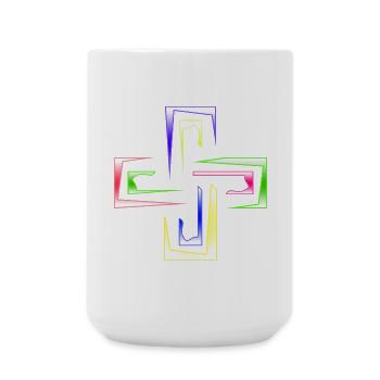 Neon Prism Frames abstraktes Logo - Große Tasse 440 ml - Weiß - Vorne