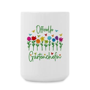 Garten Chefin Gartenarbeit Offizielle Gartenchefin - Große Tasse 440 ml - Weiß - Vorne