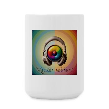 Music addict 02 - Large Mug 440 ml - white - Front