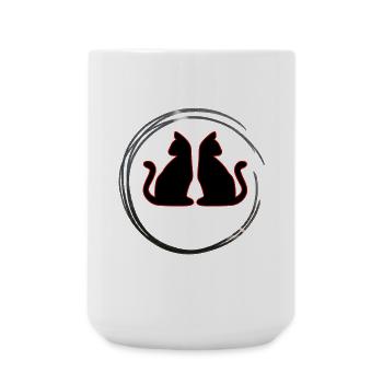 Red / Black Twin Cats - Large Mug 440 ml - white - Front