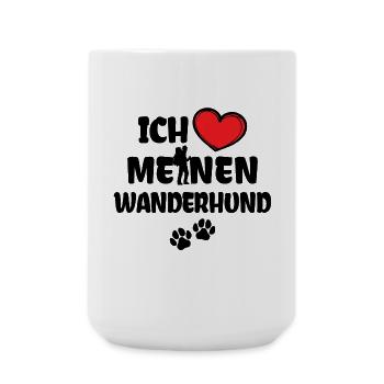 Bergsteigen Herz Statement Ich Liebe Wandern - Große Tasse 440 ml - Weiß - Vorne
