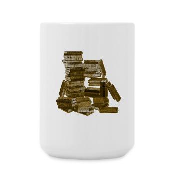 Lesen, Bücherstapel, alte bücher, buchnerd, lesen - Große Tasse 440 ml - Weiß - Vorne
