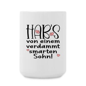Familienspruch - Smarter Sohn ELTERN Geschenk - Große Tasse 440 ml - Weiß - Vorne