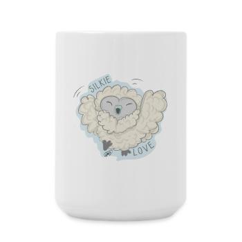 Lioba silk chicken, hooray - Large Mug 440 ml - white - Front