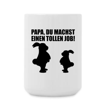 VATERTAGSGESCHENKE - BESTER PAPA - VATER KIND - Große Tasse 440 ml - Weiß - Vorne
