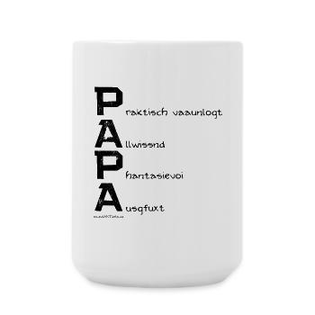 Papa, Vatertaggeschenk in Österreichischem Dialekt - Große Tasse 440 ml - Weiß - Vorne