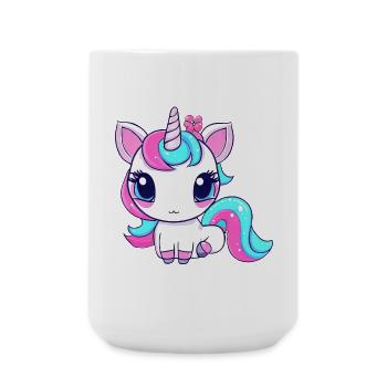 Cute Kawaii Unicorn - Large Mug 440 ml - white - Front