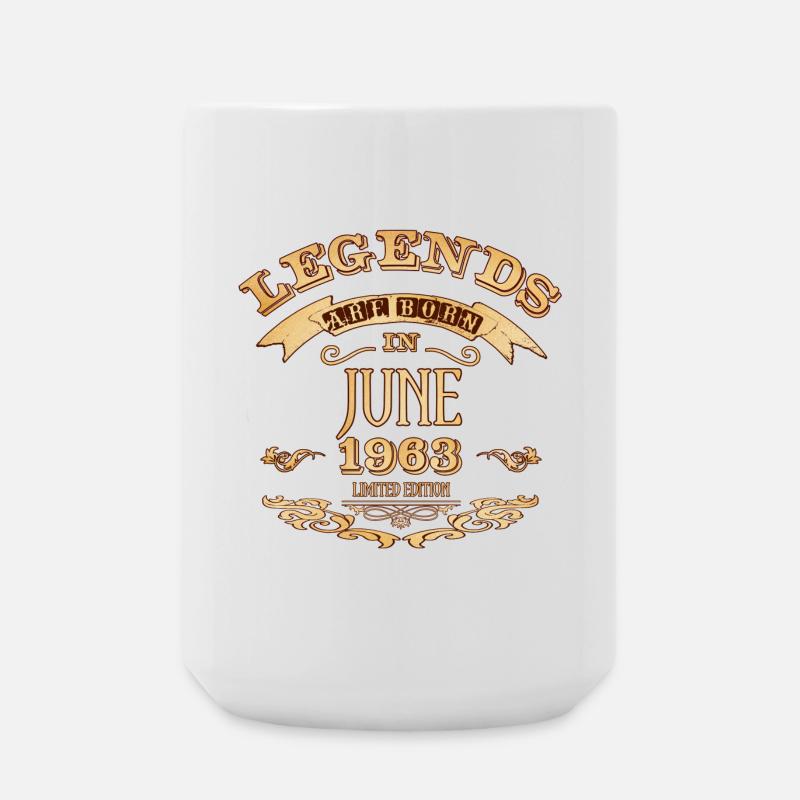 Legends are born in June 1963 - Large Mug 440 ml - white