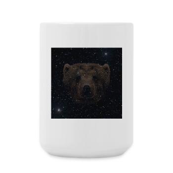 bärenliebhaber t-shirts, Bärenkopf Nachtmuster - Große Tasse 440 ml - Weiß - Vorne