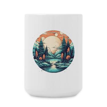Mondlichtwald am See - Große Tasse 440 ml - Weiß - Vorne