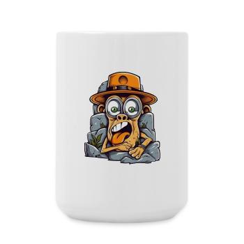 Expressive Street Art Monkey - Large Mug 440 ml - white - Front