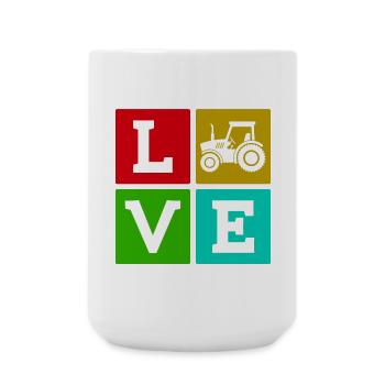 Tractor Country Life Saying Commercial Vehicle Farmer - Large Mug 440 ml - white - Front