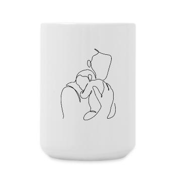 Vater-Sohn-Geschenk für Neugeborene personalisiert - Große Tasse 440 ml - Weiß - Vorne