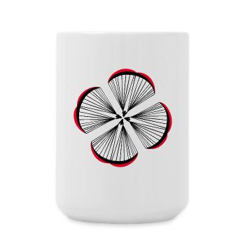 Parachutists together form a lucky clover - Large Mug 440 ml - white - Front