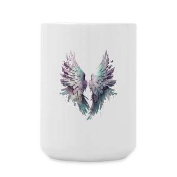 Pastel Watercolor Wings - Large Mug 440 ml - white - Front