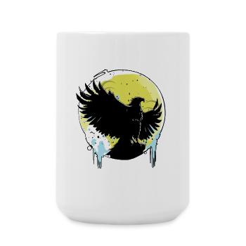 Adler vor Vollmond - Große Tasse 440 ml - Weiß - Vorne