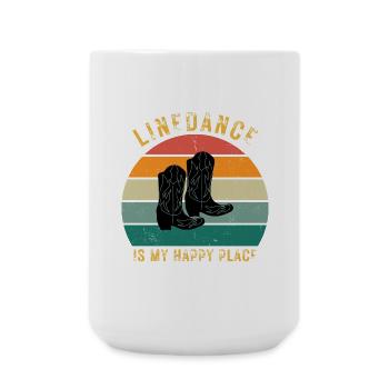 Perfect gift: "Linedance is my Happy Place" - Large Mug 440 ml - white - Front