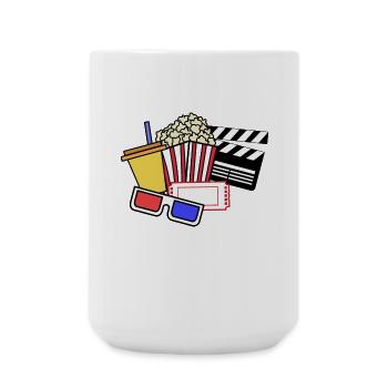 Film Schauen Movies Statement Cineast Kino Nacht - Große Tasse 440 ml - Weiß - Vorne