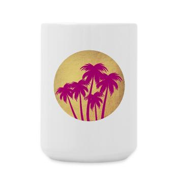 Circle Gold Palm Pink Holiday Deluxe South Seas Luxury - Grande tasse 440 ml - blanc - Devant
