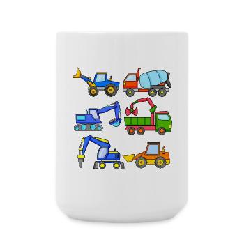 Véhicules de chantier Véhicule - Grande tasse 440 ml - blanc - Devant