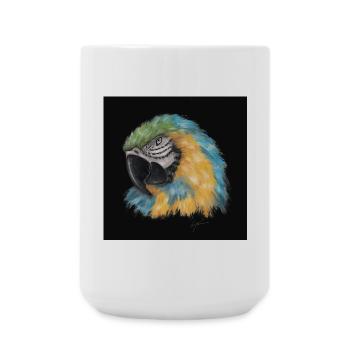 Perroquet coloré avec style aquarelle - Grande tasse 440 ml - blanc - Devant