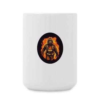 Freiwillige Feuerwehr weiß - Große Tasse 440 ml - Weiß - Vorne