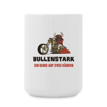 Motorrad Bullen Design - Große Tasse 440 ml - Weiß - Vorne