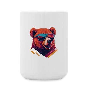 Bold and Bearish: Retro Bear T-Shirt - Large Mug 440 ml - white - Front