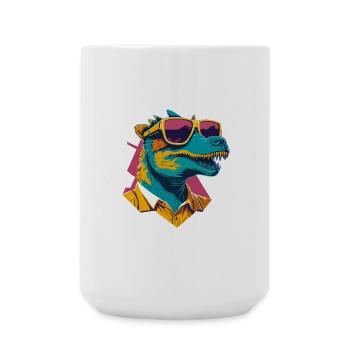 Dino Cool: Retro Ornithopods T-Shirt - Large Mug 440 ml - white - Front